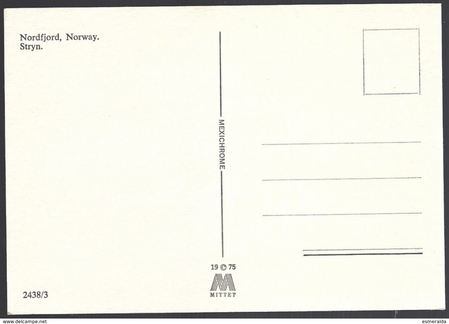 PC  Mittet 2438/3- Nordfjord,Norway .Stryn.  Unused - Norvège