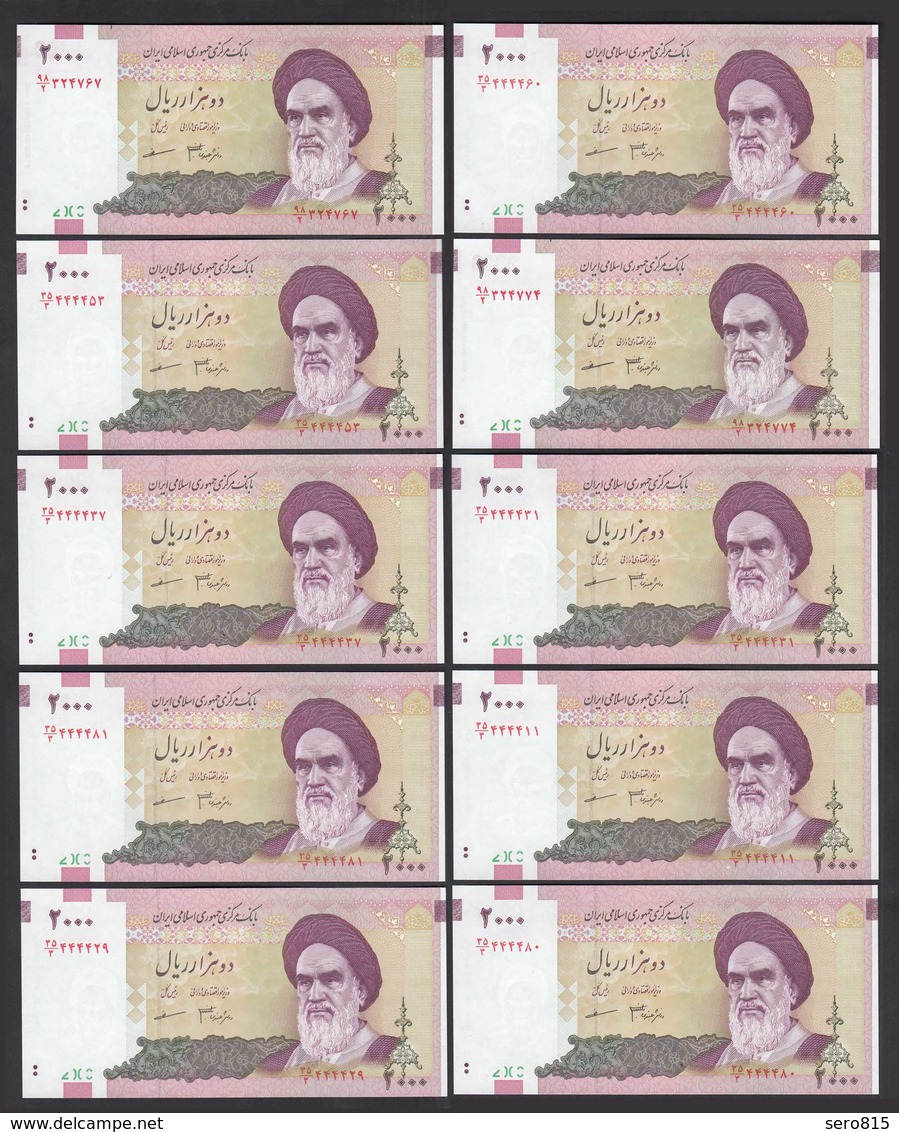 IRAN (Persien) - 10 Stück á 2000 RIALS (2000/05) Sig 33 Pick 144 UNC (1)  (89045 - Sonstige – Asien