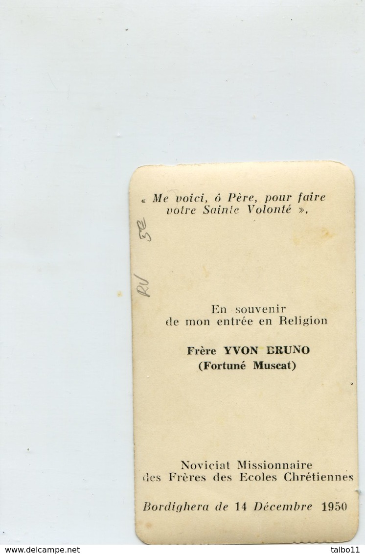 Image Pieuse - Beatus Benildus - Souvenir Entrée En Religion De Frère Yvon Bruno ( Fortuné Muscat) 1950 - Sin Clasificación