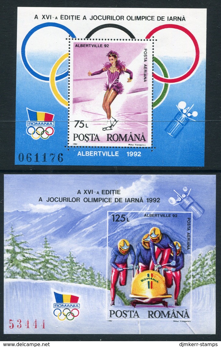 ROMANIA 1992 Winter Olympic Games Blocks MNH / **..  Michel Block 269-270 - Unused Stamps