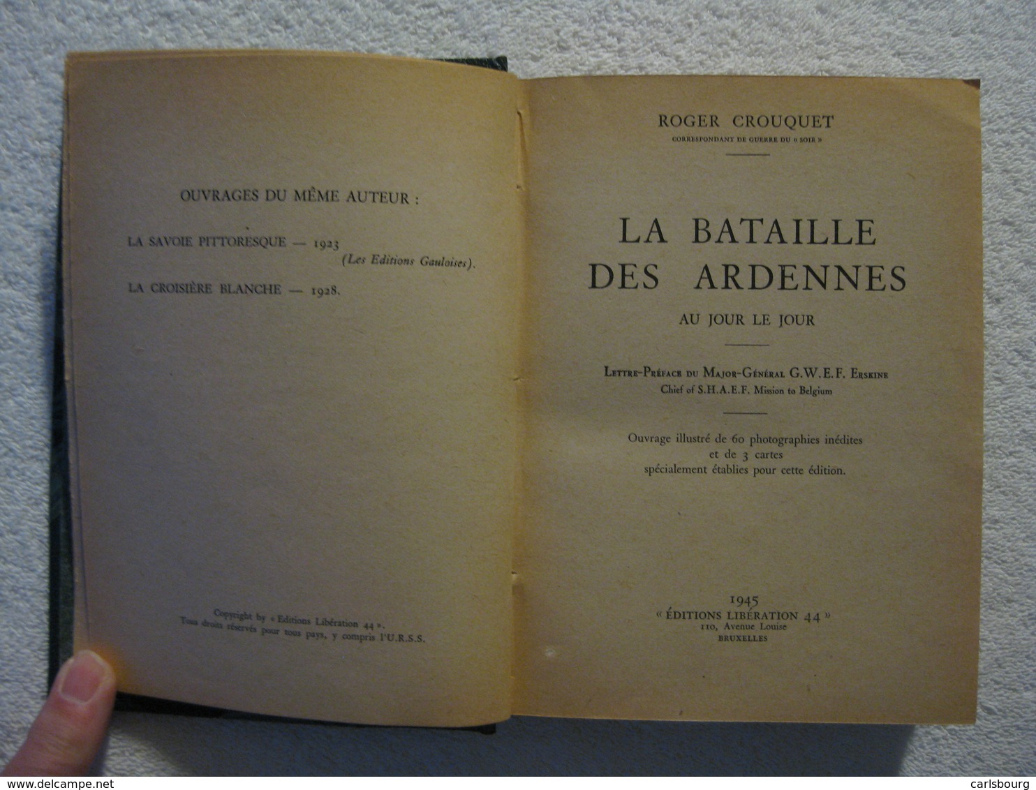 Guerre 40-45 – Bataille des Ardennes – Roger Crouquet - EO 1945 – rare