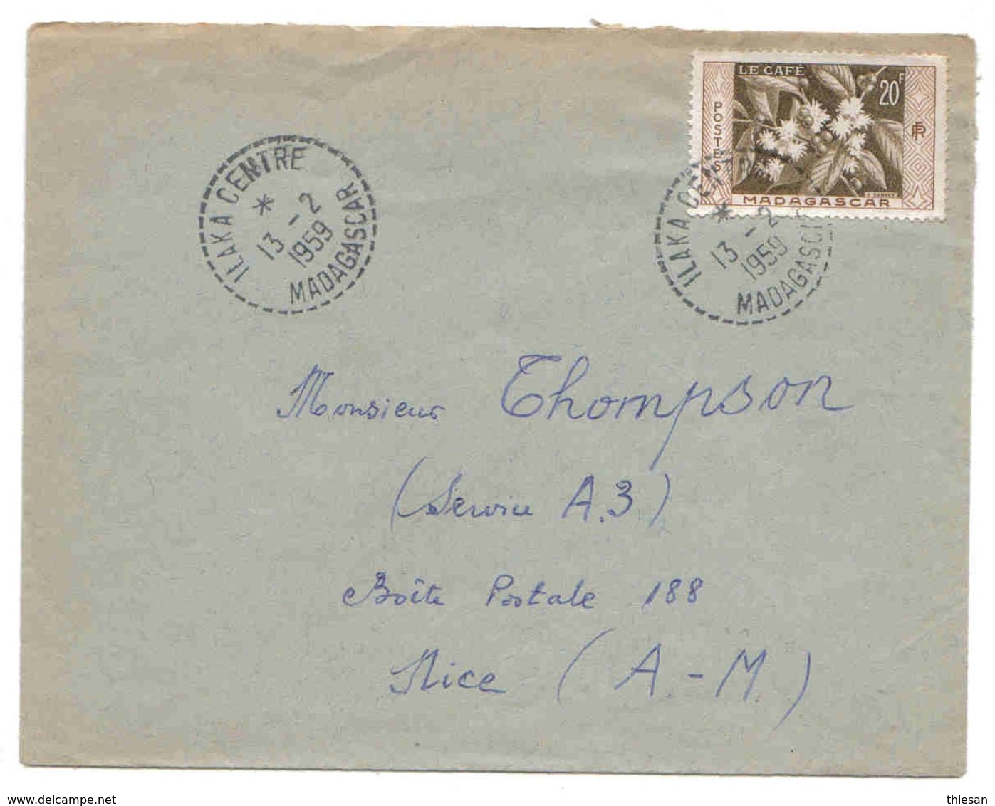 Madagascar Madagaskar Lettre Ilaka-centre 1959 Rare Distribution Cover Belege - Lettres & Documents