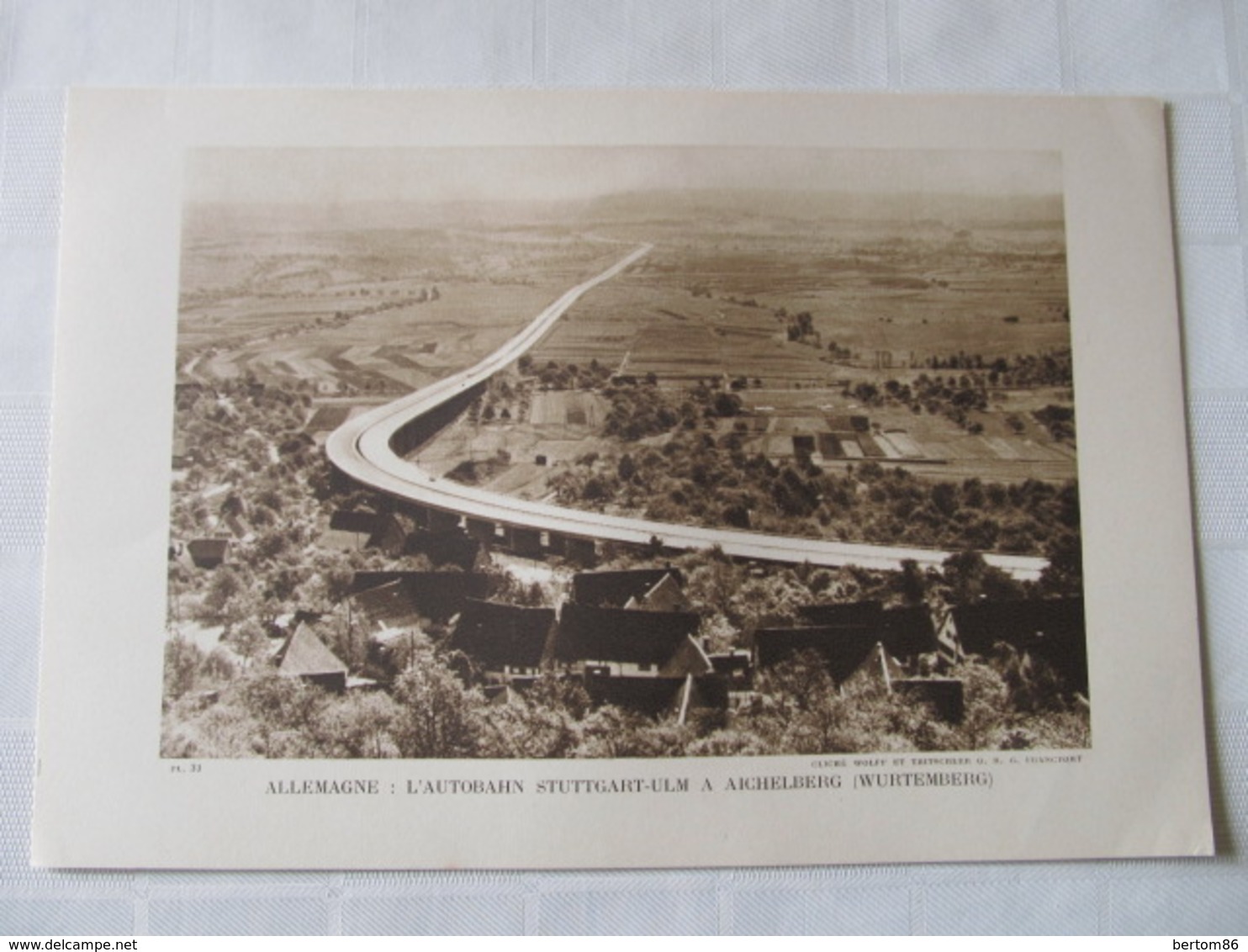 ALLEMAGNE - L'AUTOBAHN STUTTGART-ULM A AICHELBERG ( WURTEMBERG ) - DESFOSSES-NEOGRAVURE DE 1950. - Autres & Non Classés