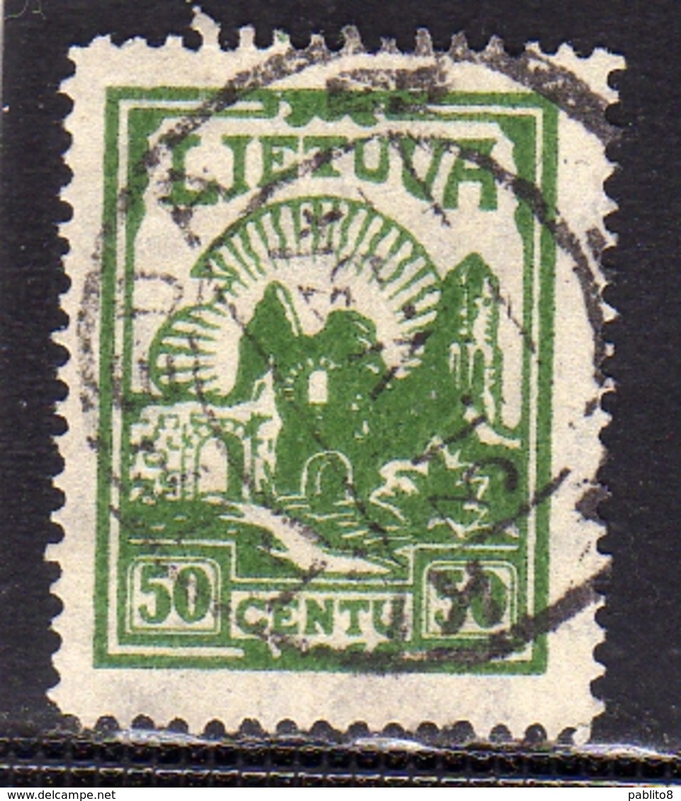 LITHUANIA LITUANIA LIETUVA 1923 RUIN ROVINE CENT. 50c USATO USED OBLITERE' - Lituania