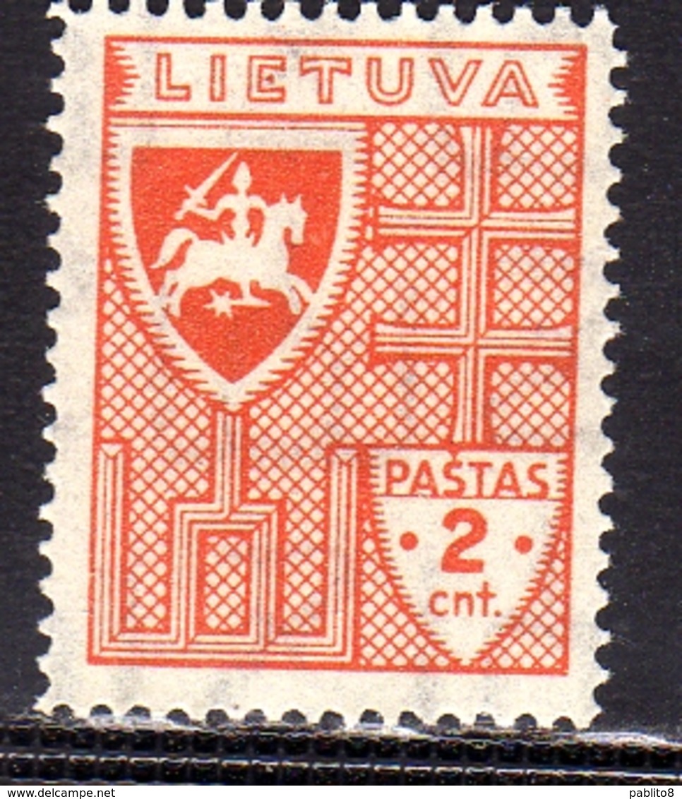 LITHUANIA LITUANIA LIETUVA 1936 1937 COAT OF ARMS STEMMA ARMOIRIES CENT. 2c MNH - Lituania