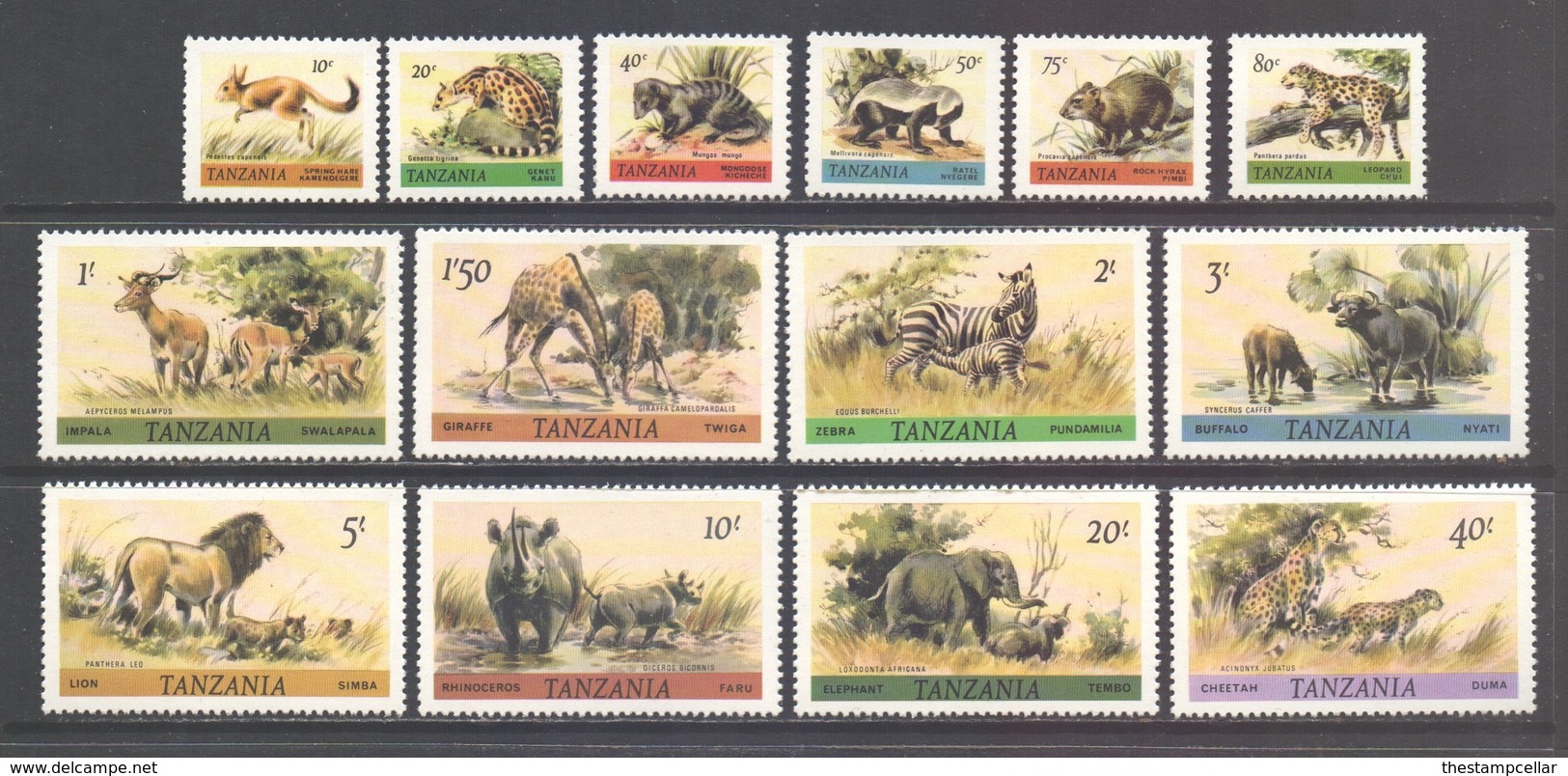 Tanzania Scott 161/174 - SG307/320, 1980 Wildlife Set MNH** - Tanzanie (1964-...)