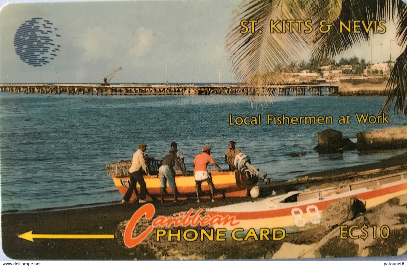 Saint Kitts § Nevis  - Phonecard -  Cable § Wireless - Local Fishermen At Work   -  EC$10 - Saint Kitts & Nevis