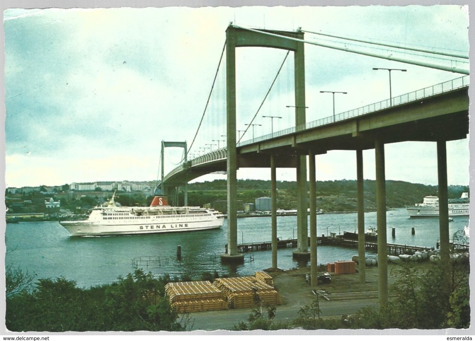 PC Foto:Gustav Hansson  413- Göteborg.Älvsborgsbron,bridge,ferries Stena Line..used +stamps RFA Yv 696+747 - Ferries