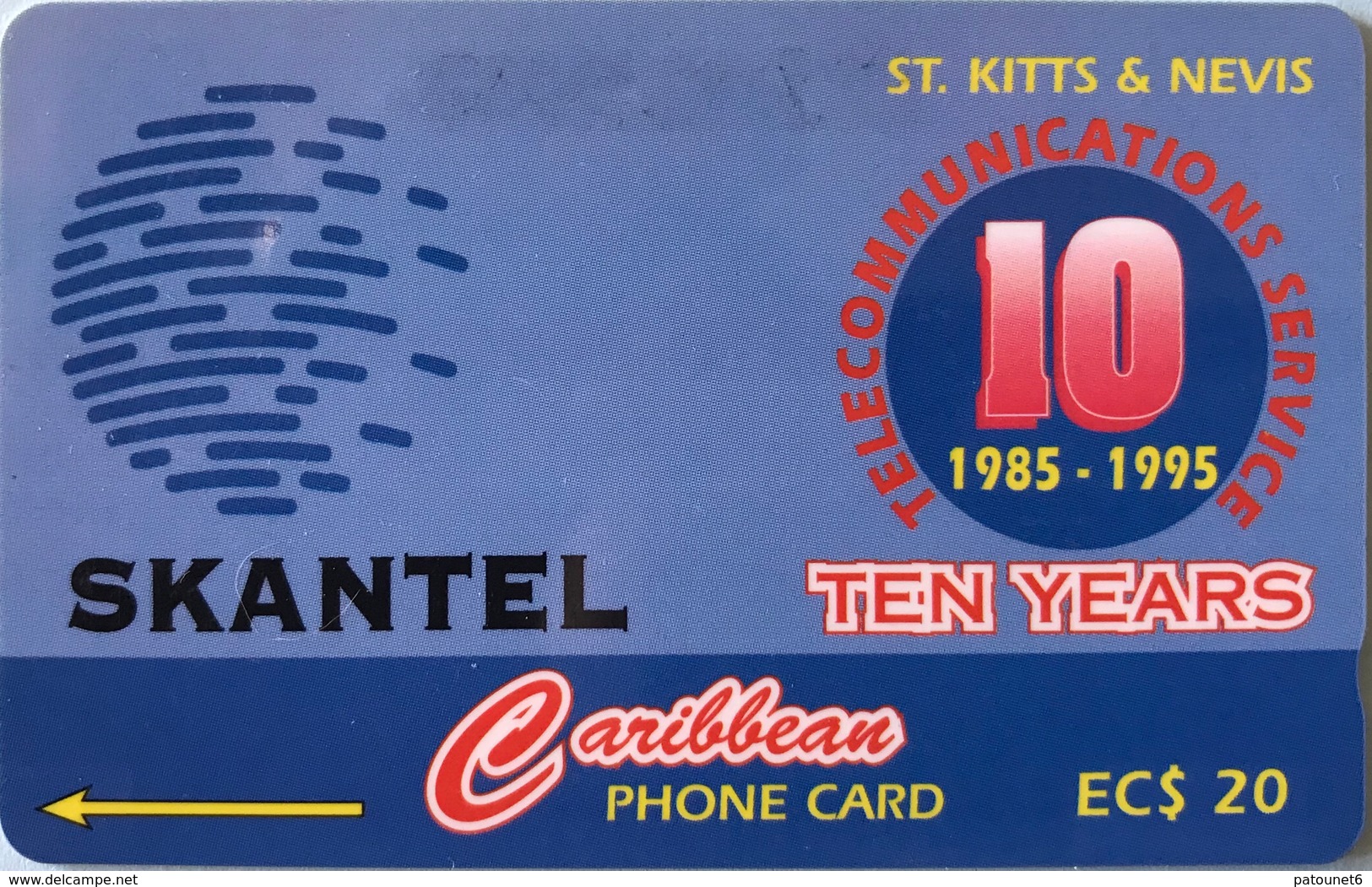 Saint Kitts § Nevis  - Phonecard -  Cable § Wireless - Ten Years   -  EC$20 - St. Kitts & Nevis