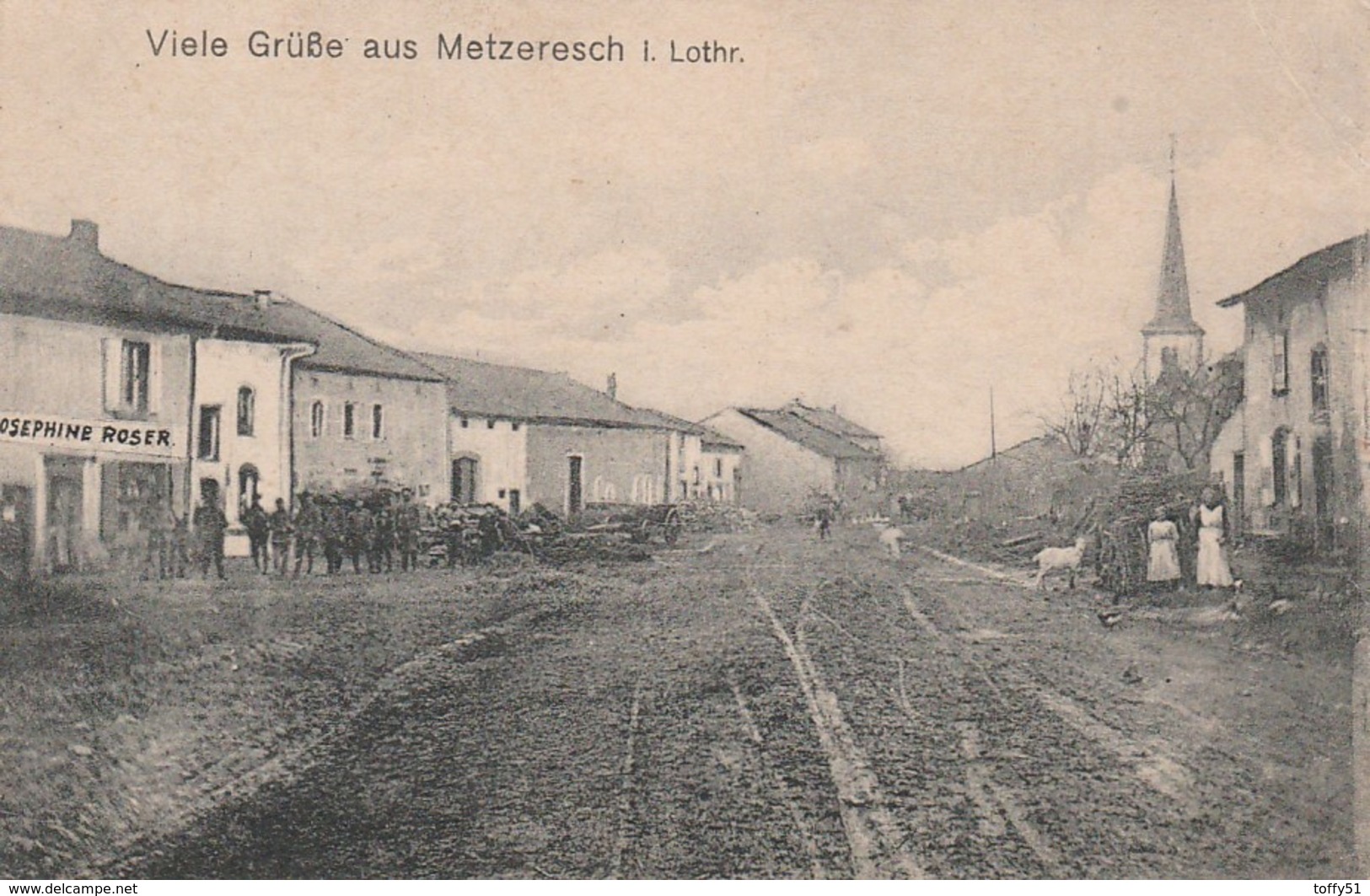 CPA (11.8X7.4 Cm) VIELE GRUSS AUS METERESCH (57) 'JOSEPHINE ROSER PENSE CAFÉ...ÉCRITE - Autres & Non Classés