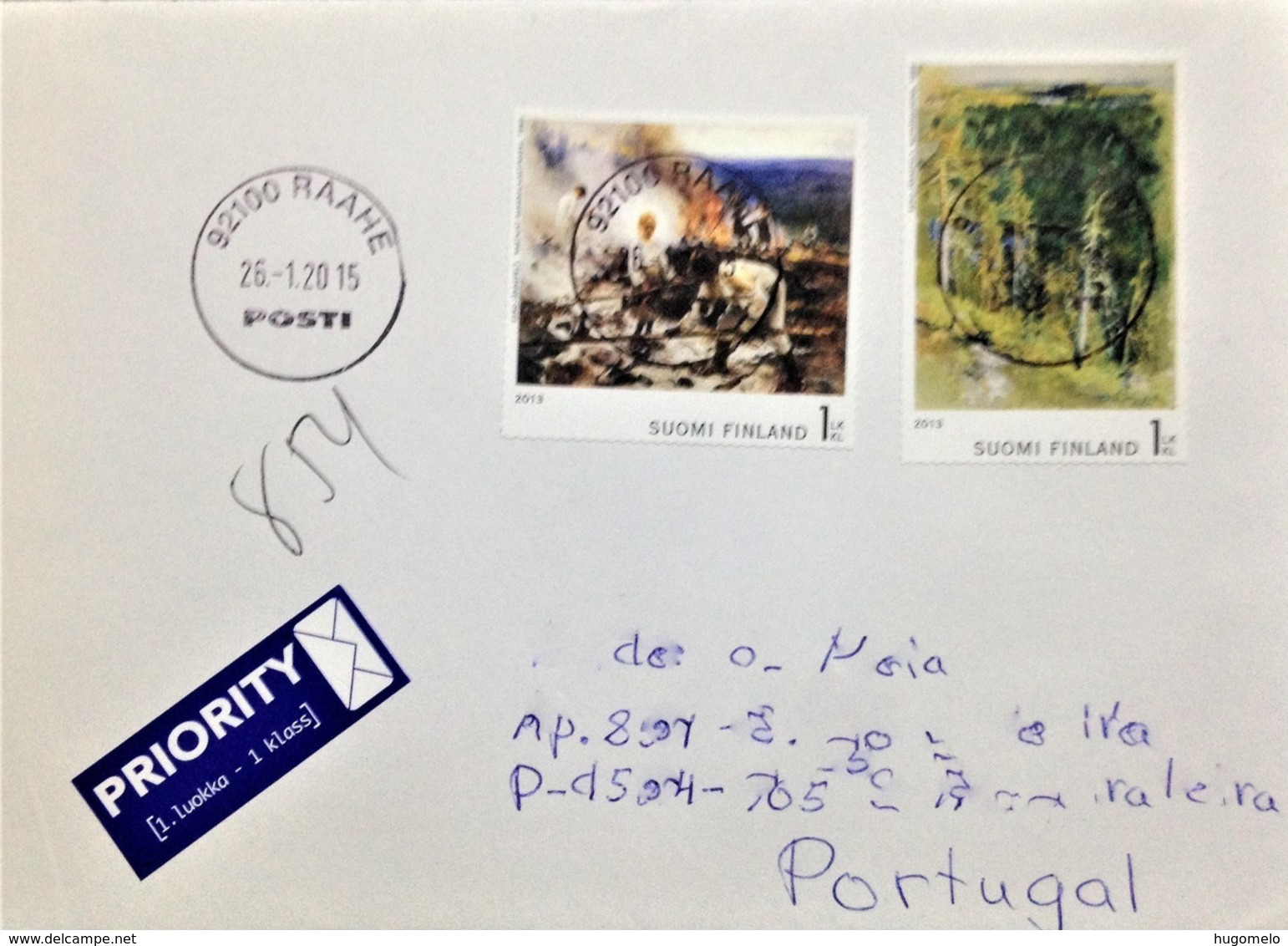 Norway, Circulated Cover To Portugal, "Painting", "Famous People", "Eero Järnefelt", 2015 - Lettres & Documents