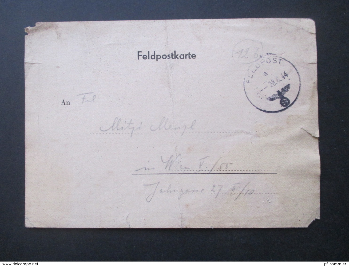 3. Reich 1944 Feldpost 2. WK Gedruckte Feldpostkarte Mit Der Postanschrift Für Jegliche Postsendungen - Lettres & Documents