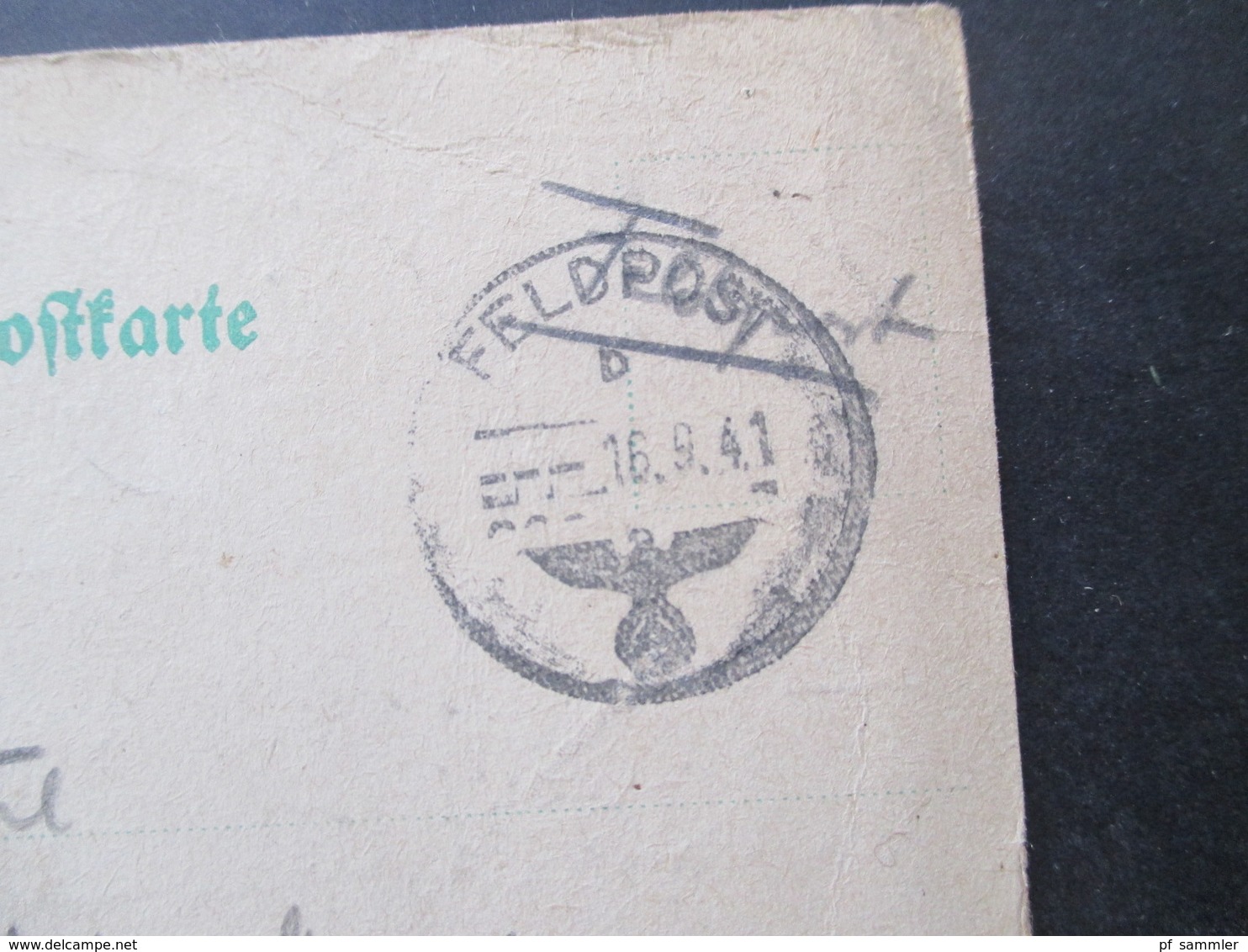 3. Reich 1941 Feldpost 2. WK Im Felde.. Nach Wien V Ostmark. PK Mit Vermerk Prung 741 - Lettres & Documents