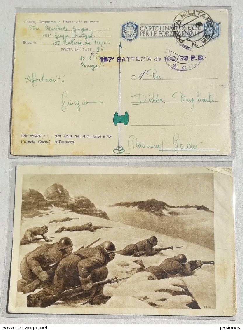 Cartolina Postale Per Le Forze Armate Da P.M.95 Div.Fanti Lupi Di Toscana (Francia) Per Godo (RA) - 15/08/1943 (R) - Correo Militar (PM)