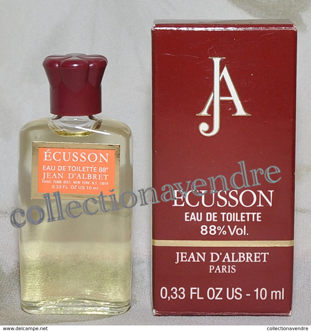 Jean D'ALBRET : Écusson. Rare Miniature De Collection. Eau De Toilette 10 Ml. Parfait état - Miniatures Hommes (avec Boite)