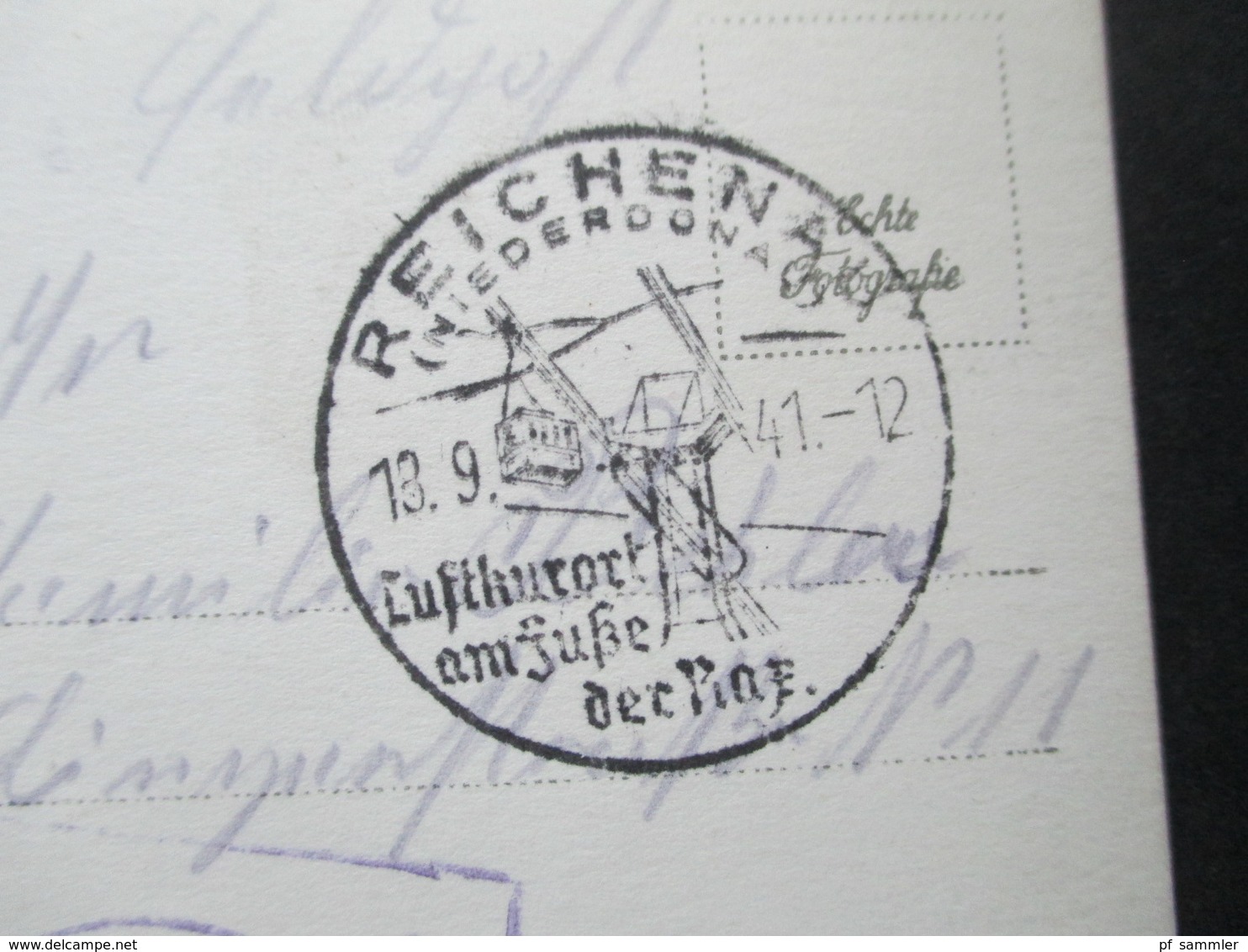 3. Reich Ostmark 1941 Echtfoto AK Reichenau Niederdonau Mit Der Enge Mit Sonderstempel Und Feldpoststempel - Lettres & Documents