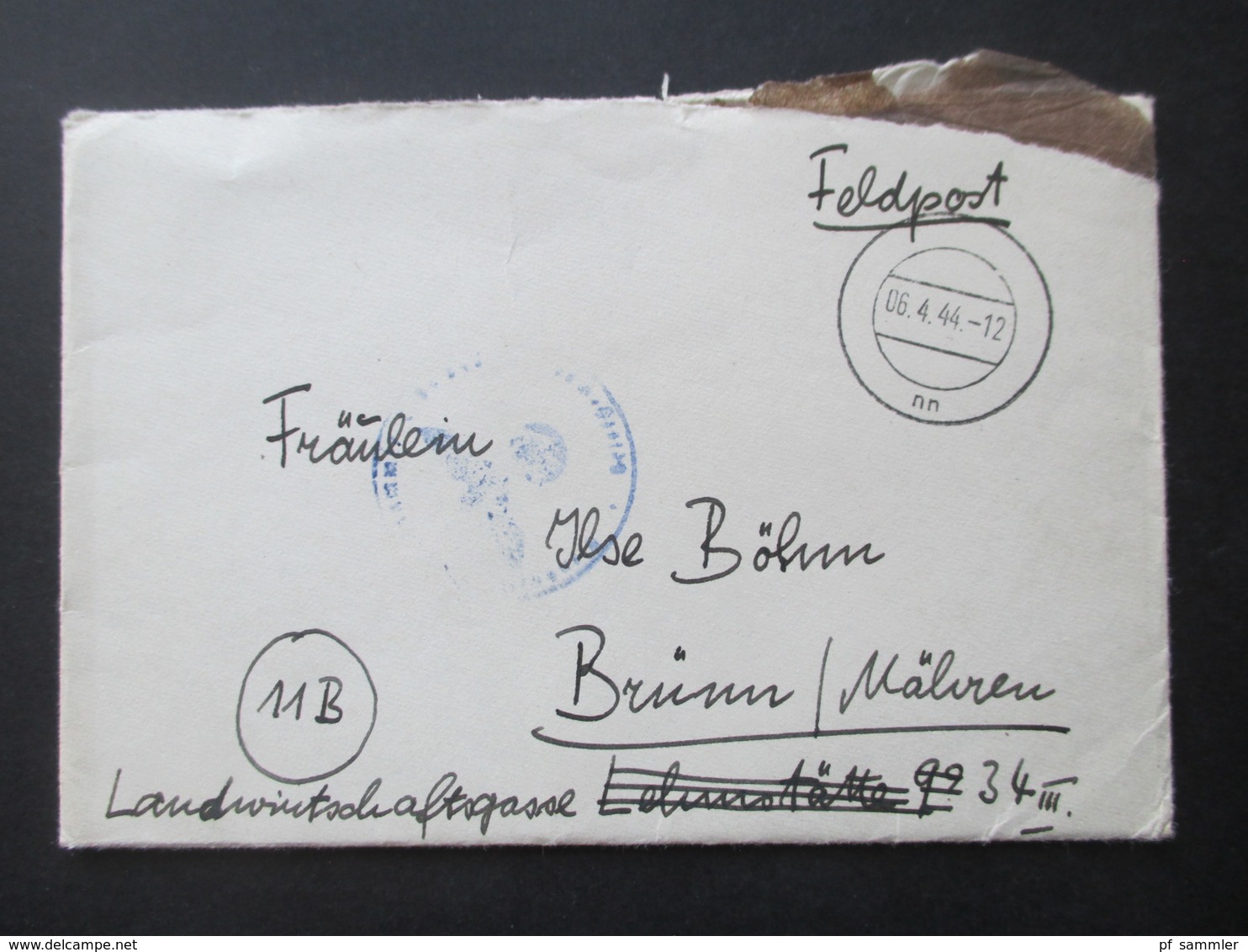 3. Reich 1944 Feldpost 2.WK Brief Aus Amsterdamm Mit Tarnstempel Nn Nach Brünn Böhmen Und Mähren Mit Inhalt!! - Lettres & Documents