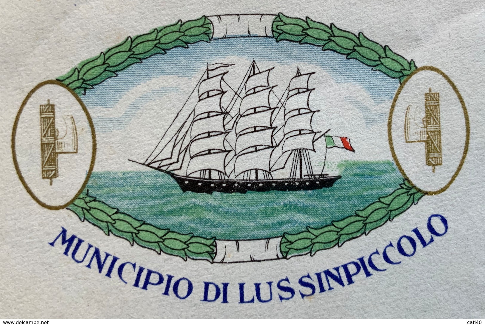 LUSSINPICCOLO - BUSTA DEL MUNICIPIO : STEMMA CON VELIERO E FASCI - Dalmatië