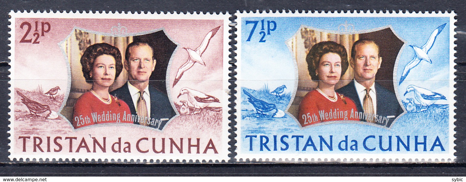 TRISTAN DA CUNHA - 1972 - Silver Wedding  -Yvert 178/179  Neufs ** (L516-7) - Tristan Da Cunha