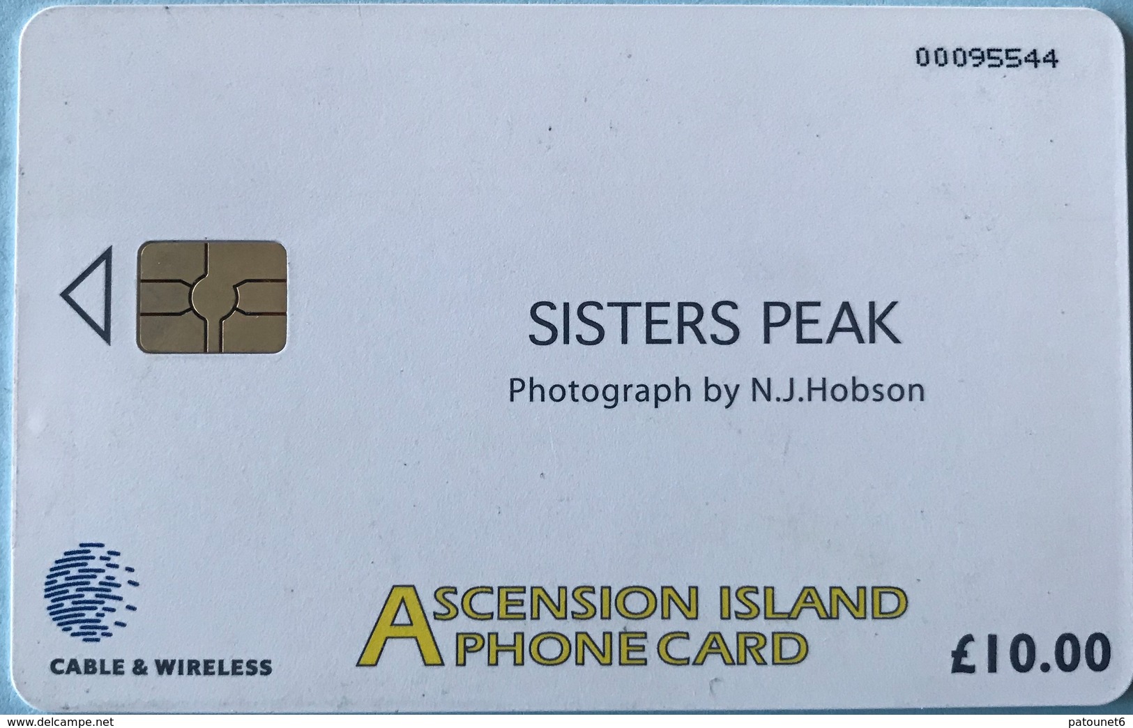 ASCENCION - Chipcard  -  Cable § Wireless  - Sisters Peak -  £10 - Isole Ascensione