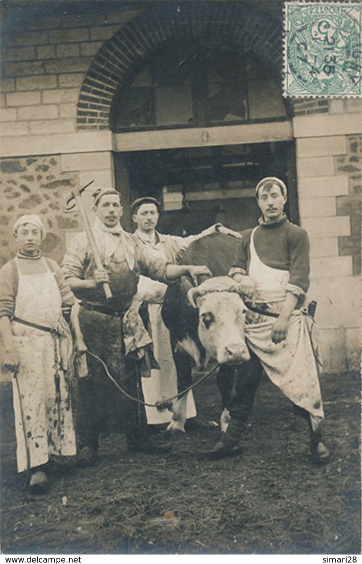 JOIGNY - CARTE PHOTO - BOEUF EST ABATTEURS - Joigny