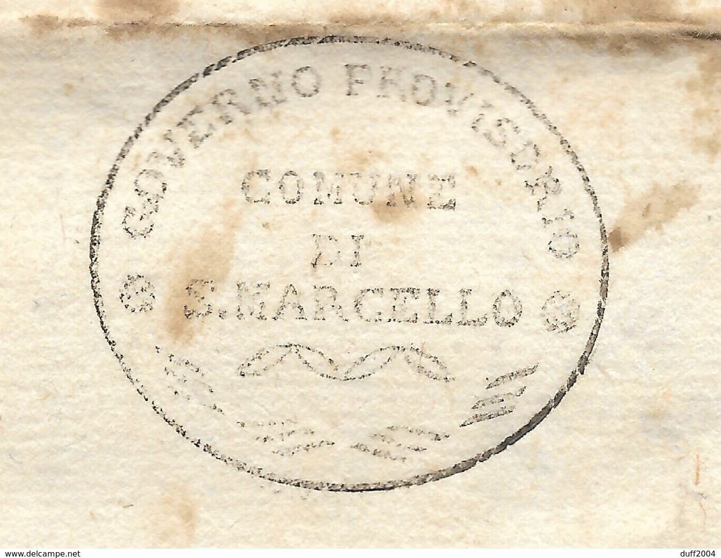 GOVERNO PROVVISORIO DI MURAT - DA SAN MARCELLO A CASTELPLANIO - 23.7.1814. - 1. ...-1850 Prefilatelia