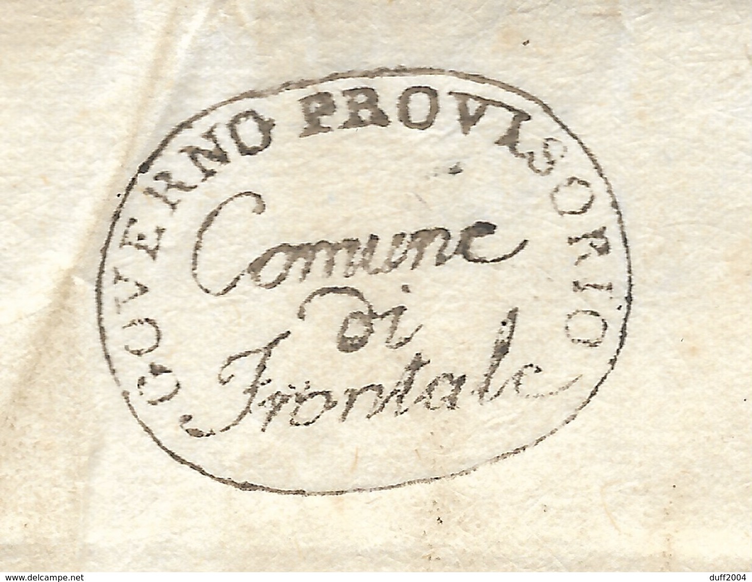 GOVERNO PROVVISORIO AUSTRIACO - DA FRONTALE AD APIRO - 31.10.1815. - 1. ...-1850 Prefilatelia