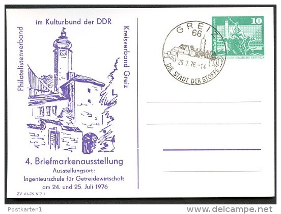 DDR PP16 D2/030 Privat-Postkarte SCHLOSS GREIZ Sost. 1976  NGK 4,00 € - Privé Postkaarten - Gebruikt