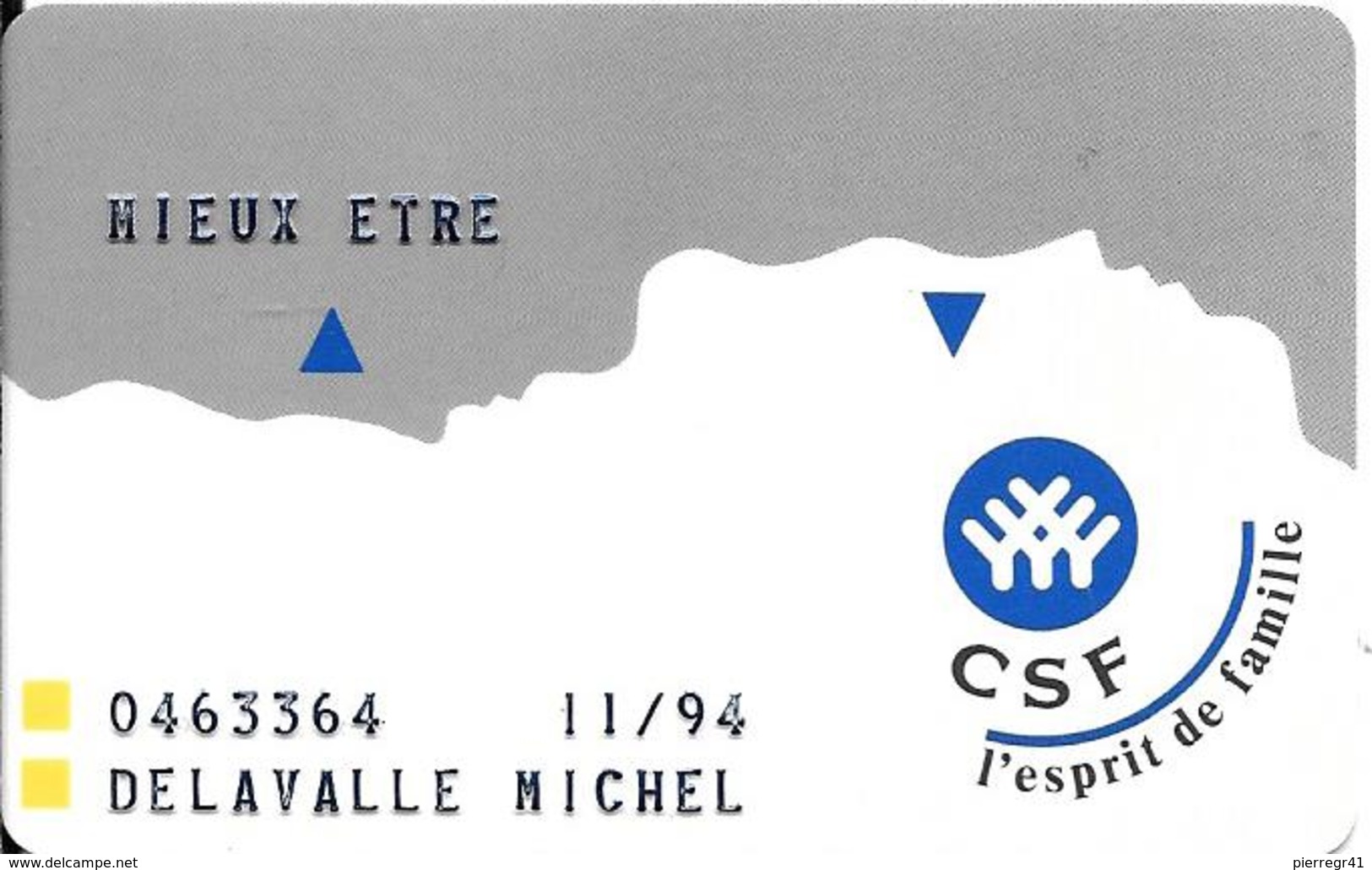 CARTE-CREDIT-1994-CSF-CREDIT SOCIAL-des FONCTIONNAIRES-TBE-RARE - Vervallen Bankkaarten