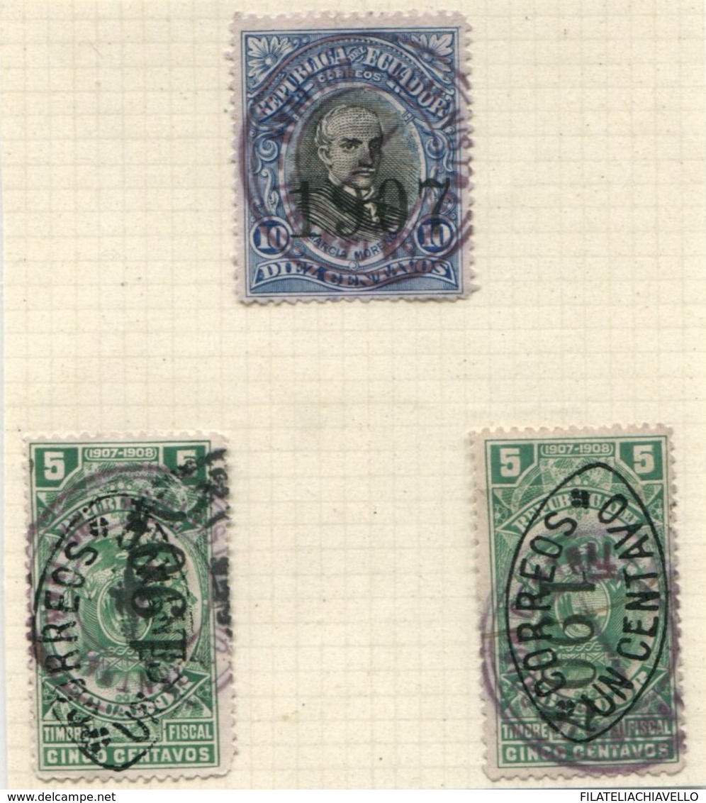 ECUADOR 1907 LOCAL ERROR VARIETY INVERTED Overprint LOT STAMPS UNCOMMON #51348 160120 - Equateur