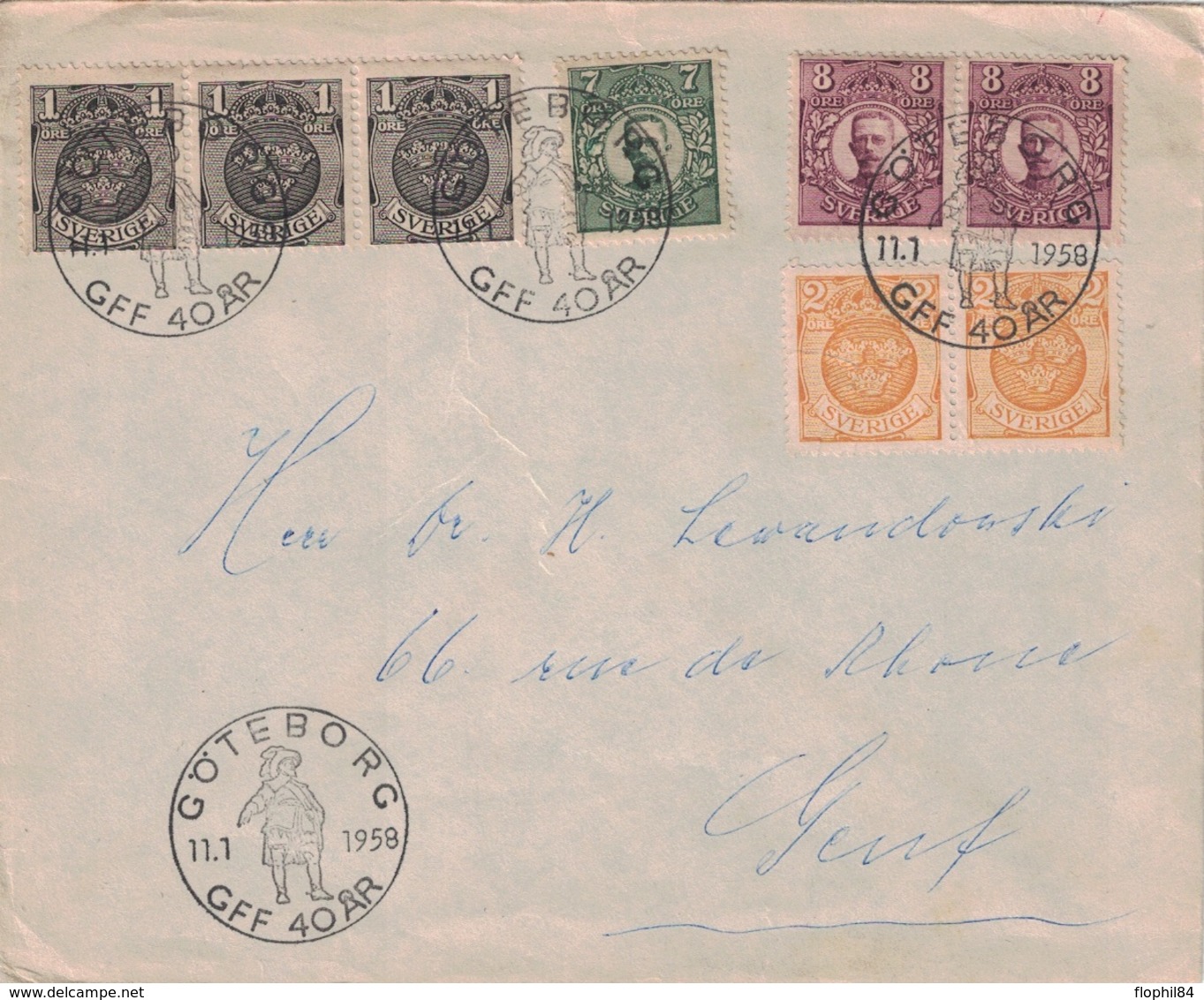 SUEDE - GOTEBORG - LETTRE DU 11-1-1958 AVEC TIMBRES DE 1910-1919 - PAS COURANT. - Lettres & Documents