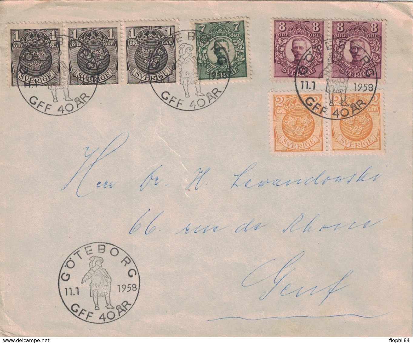 SUEDE - GOTEBORG - LETTRE DU 11-1-1958 AVEC TIMBRES DE 1910-1919 - PAS COURANT. - Covers & Documents