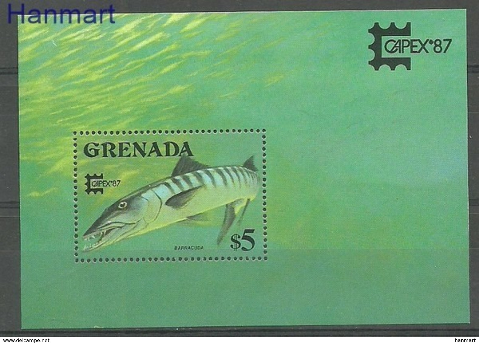 Grenada 1987 Mi Bl 186 MNH ( ZS2 GRDbl186dav37B ) - Peces