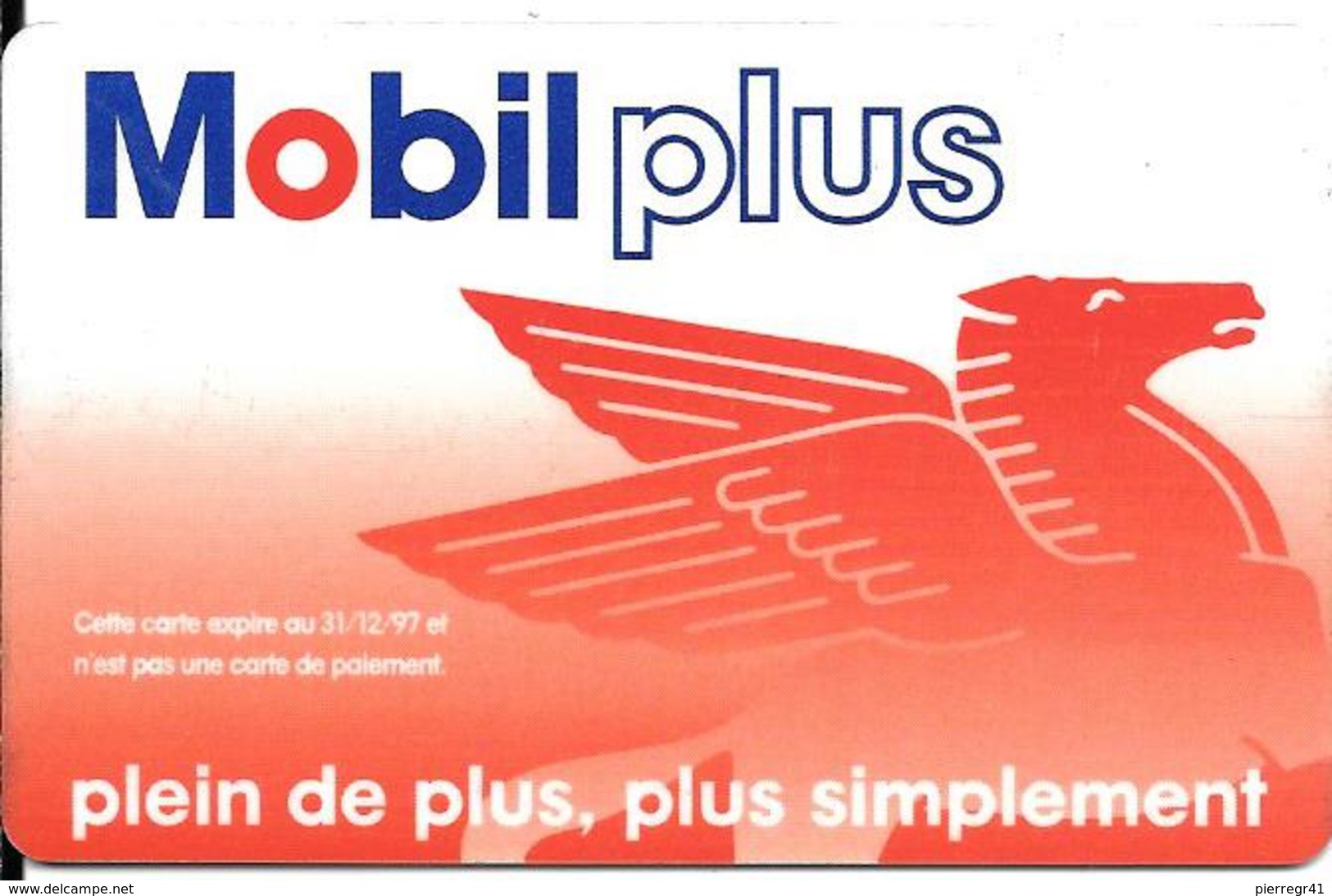 CARTE-MAGNETIQUE-MOBILPLUS-ROUGE-Exp 31/12/97-V°Ecriture Bleu Et Rouge-TB E - Lavage Auto