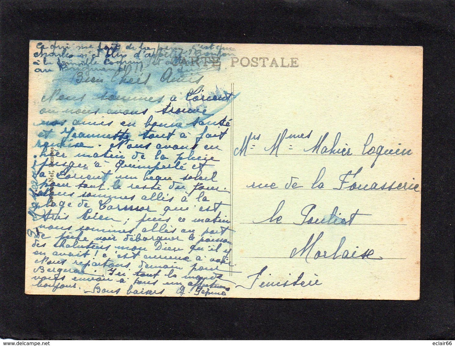 56  RADE DE LORIENT VILLAS DU KERNEVEL Cpa état Manque Les Timbres  Animation CPA 1914  N°3058 - Lorient