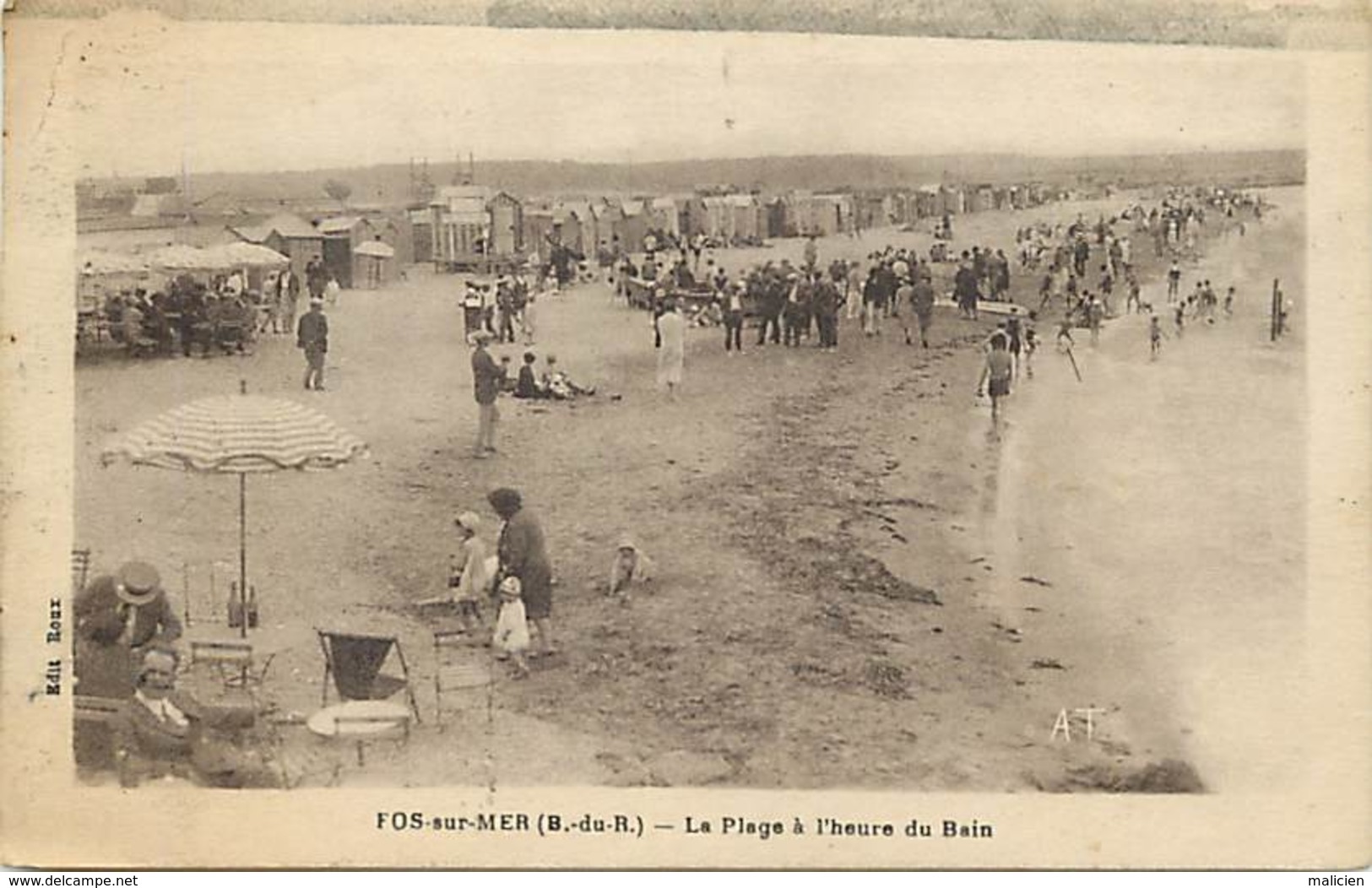 Bouches Du Rhône -ref-B232- Fos Sur Mer - La Plage à L Heure Du Bain - Scène De Plage - Carte Bon Etat - - Autres & Non Classés