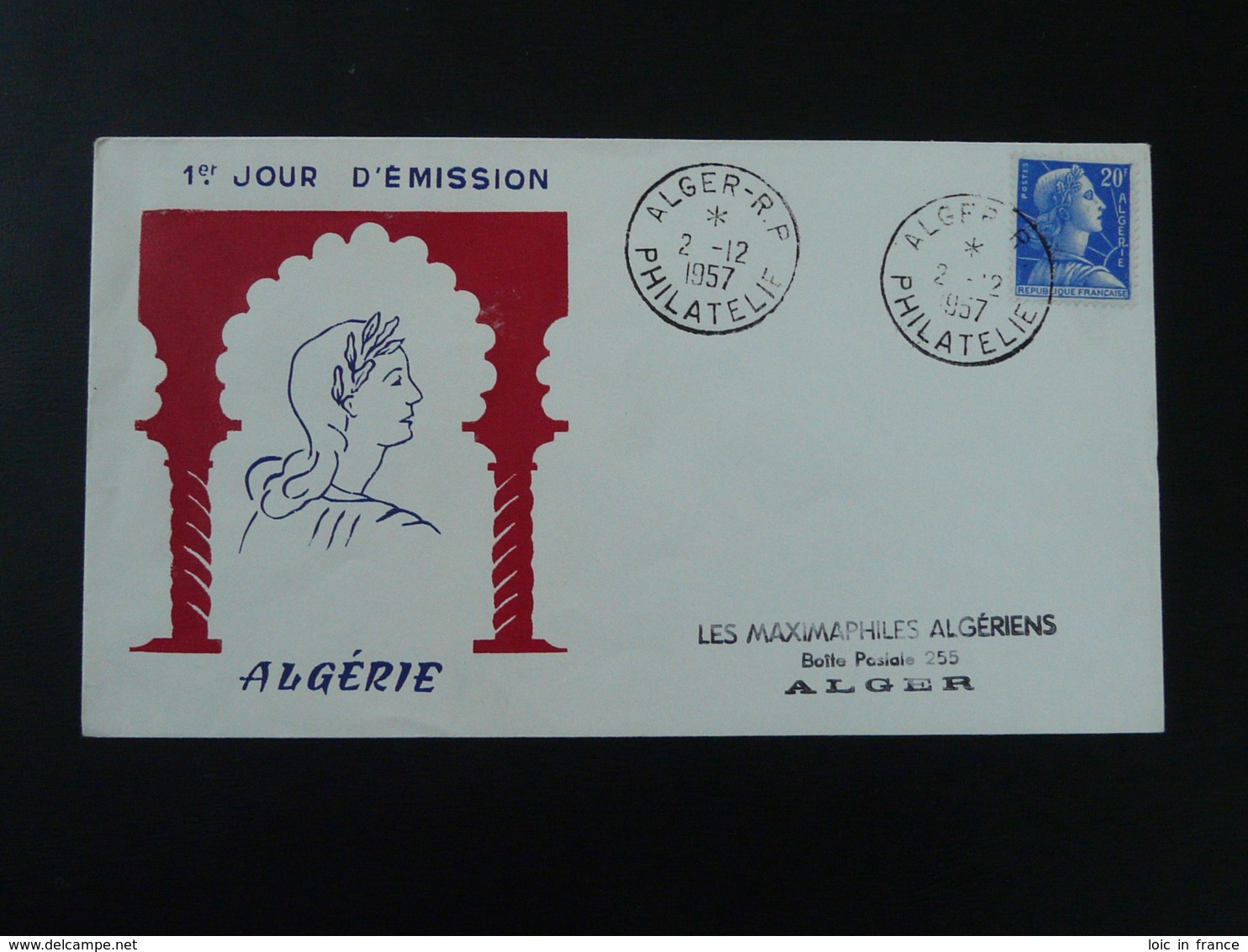 FDC Marianne De Muller Algérie 1957 - FDC