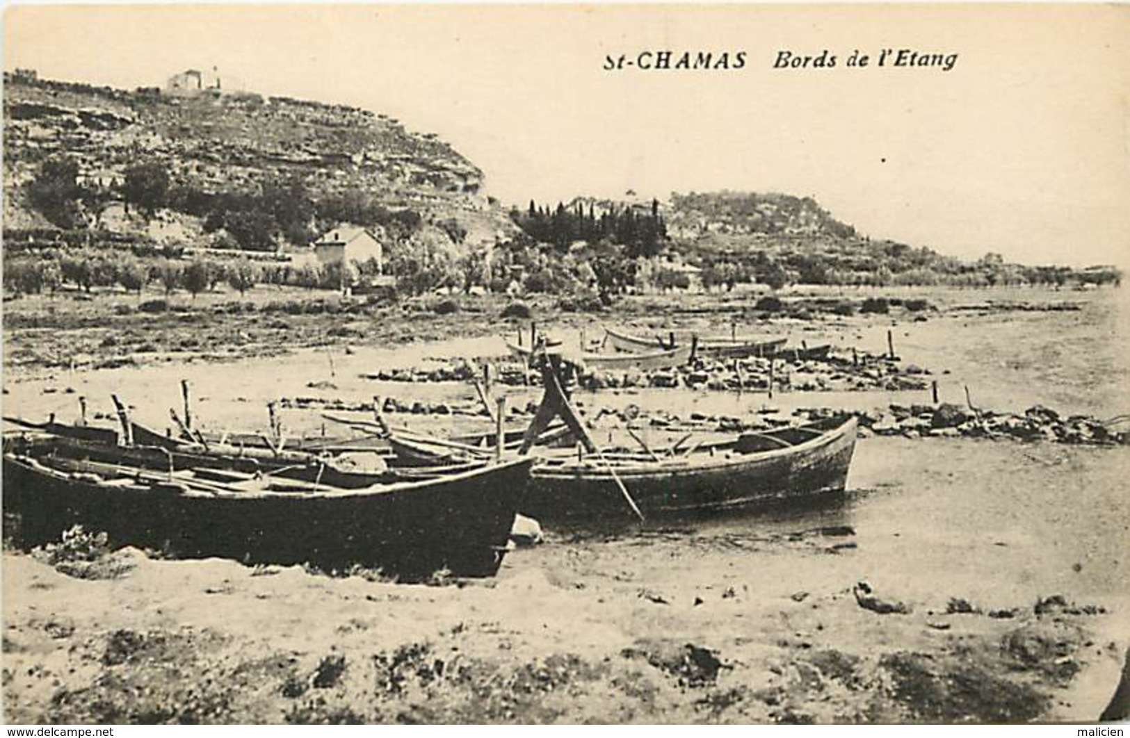 Bouches Du Rhône -ref-B225- Saint Chamas - St Chamas - Bords De L Etang - Barques - Carte Bon Etat - - Autres & Non Classés