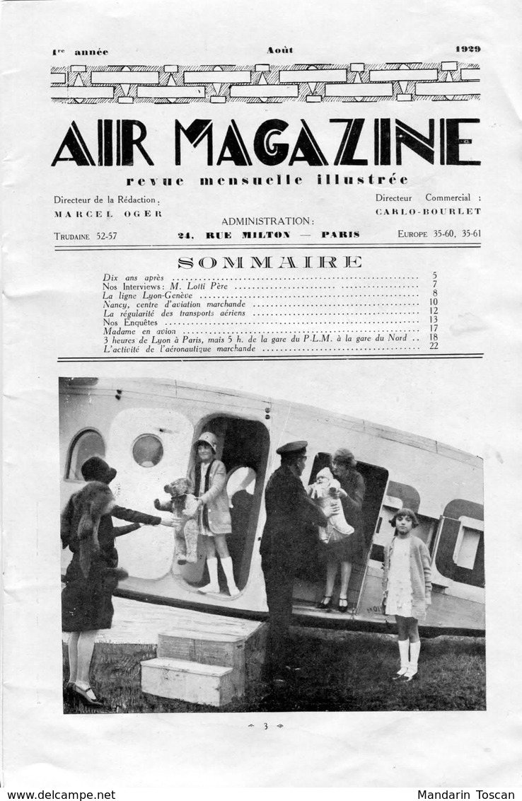 Air Magazine Août 1929 Ebook Aviation (revue Illustrée Du Transport Aérien) - 1900 - 1949