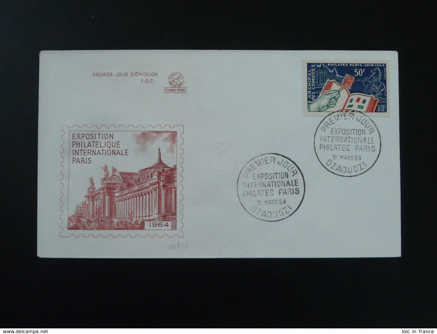 FDC Avec Gravure Philatec 1964 Comores - Lettres & Documents