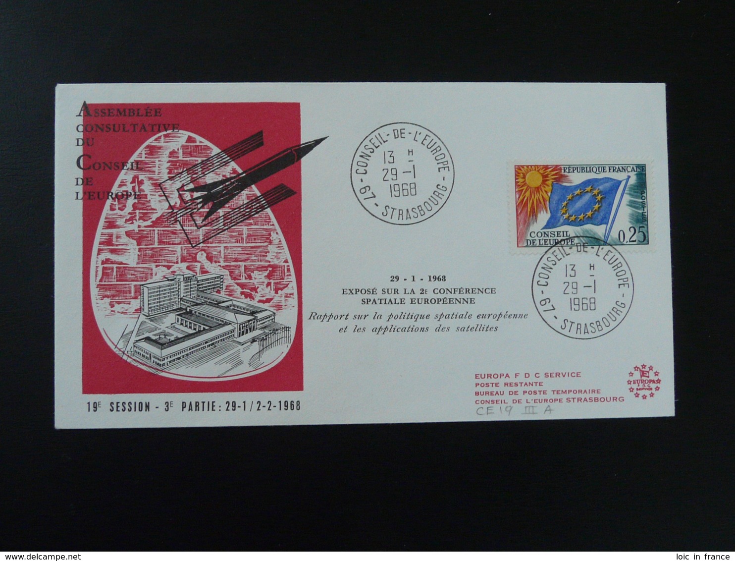 Lettre Cover Conference Spatiale Européenne Europe Space Conference Conseil De L'Europe 1968 - Europe