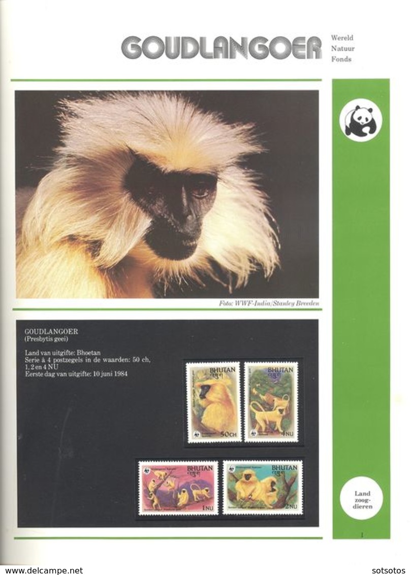 World  - 2 albums WWF in slipcase, Cancelled, MNH (Mint never hinged)  Two albums with loose stamps and envelopes with c