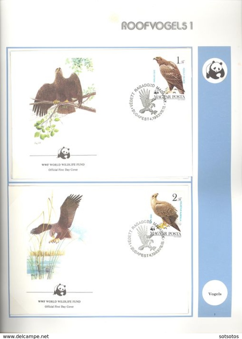 World  - 2 albums WWF in slipcase, Cancelled, MNH (Mint never hinged)  Two albums with loose stamps and envelopes with c