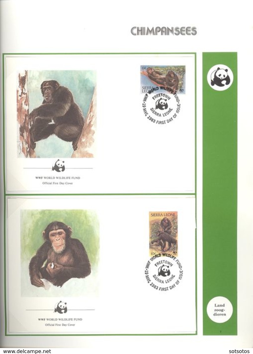 World  - 2 albums WWF in slipcase, Cancelled, MNH (Mint never hinged)  Two albums with loose stamps and envelopes with c