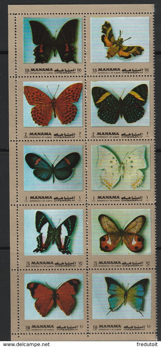 MANAMA - N°1117/26 ** (1972) Papillons - Manama