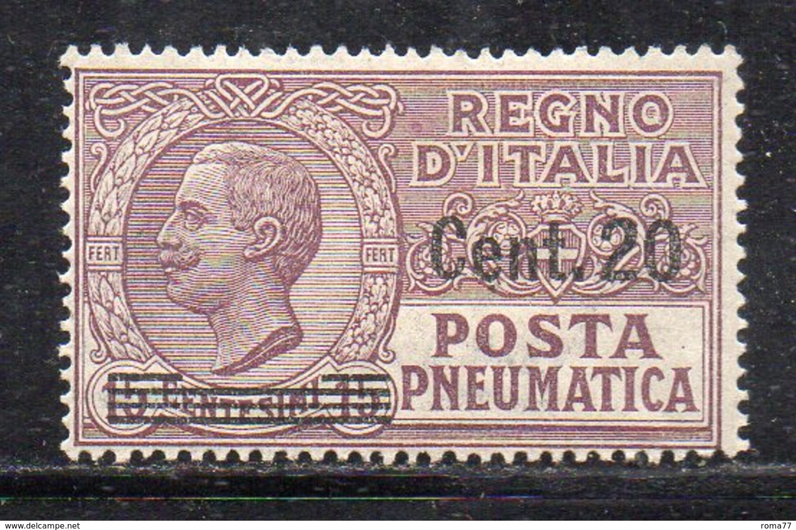 T145 - REGNO 1924 , Posta Pneumatica  20/15 Cent N. 5  *  Linguella (M2200) - Pneumatic Mail