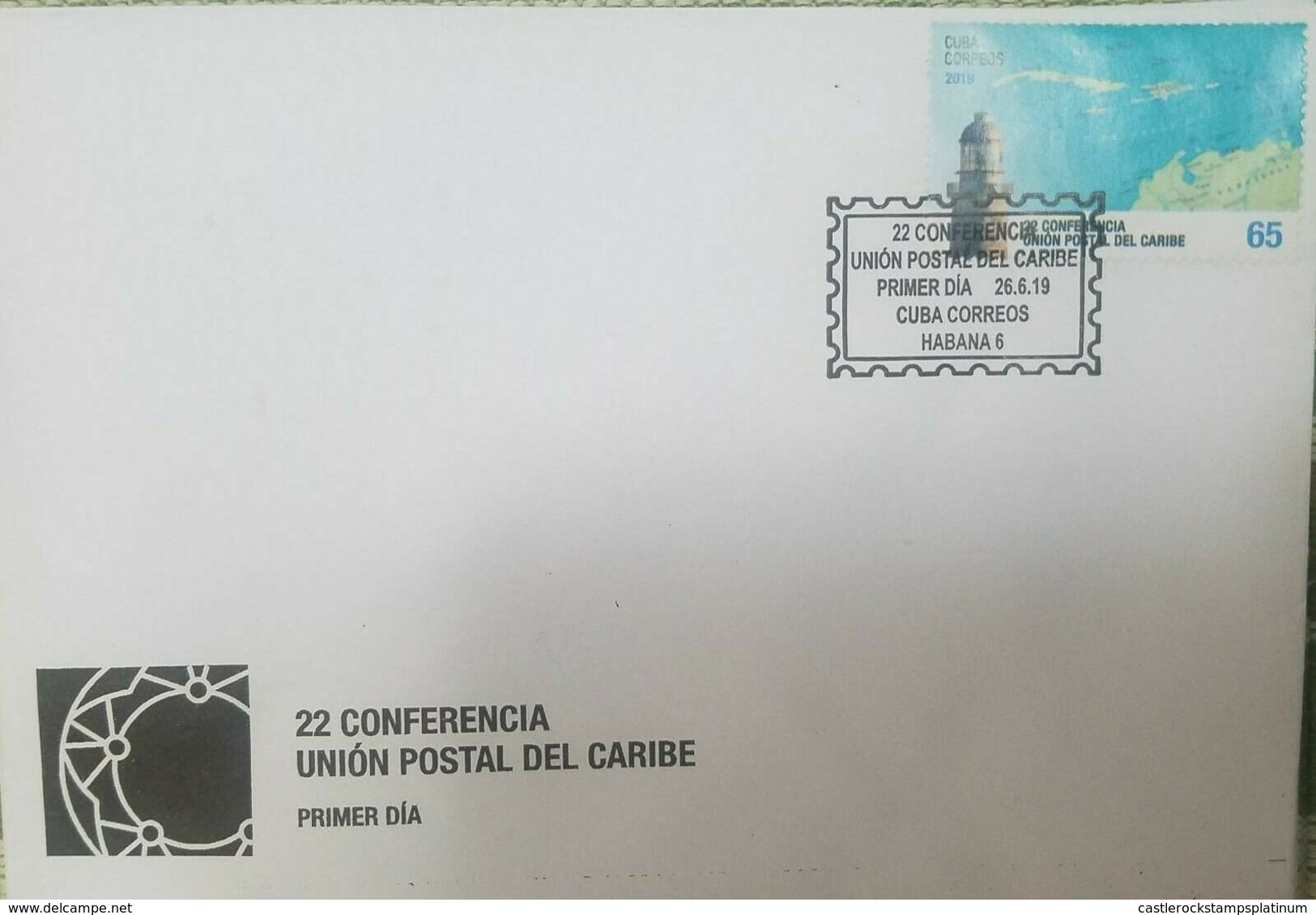 RO) 2019 LIGHTHOUSE OF CASTILLO DEL MORRO, CARIBBEAN UNION POSTAL CONFERENCE, FDC XF - FDC