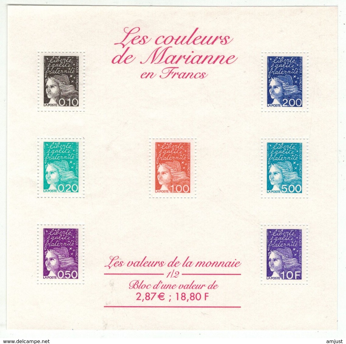 France // Blocs & Feuillet // 2001 // Les Couleurs De Marianne En France, Bloc-feuillet Neuf ** MNH No.41 - Neufs