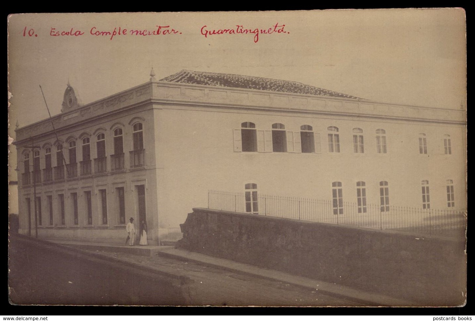 POSTAL FOTOGRAFICO: Escola Complementar GUARATINGUETÁ S.Paulo BRASIL - Old Real Photo Postcard BRAZIL 1900s - Rio De Janeiro