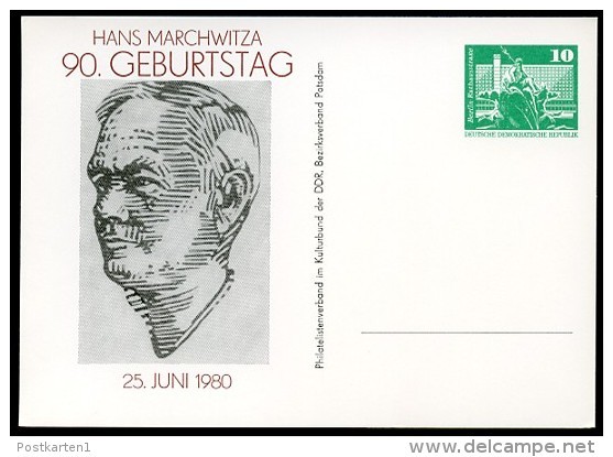 DDR PP16 D2/048 Privat-Postkarte HANS MARCHWITZA Potsdam 1980  NGK 3,00 € - Cartes Postales Privées - Neuves